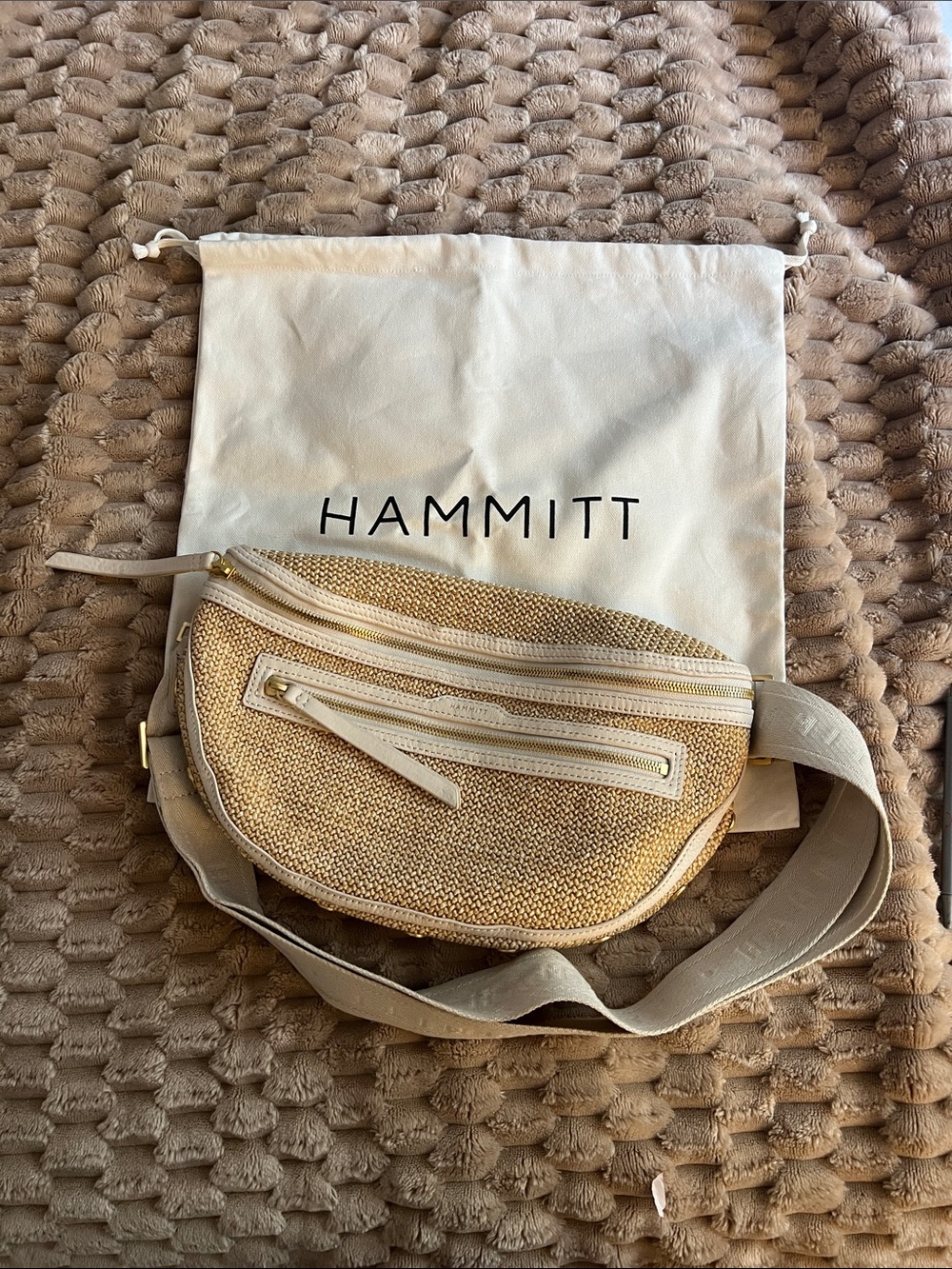 Hammitt Charles Raffia Large Sling Belt Bag